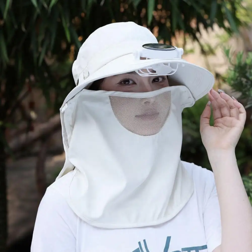 Camping Cap Sun Protection Hat with Fan Lightweight Travel Hat with Built-in Solar Fan Upf 50 Breathable Wide Brim for Hiking