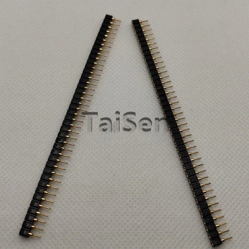 10 Stück Rundloch-Stiftleiste 2,54 mm Rastermaß Buchsenleiste Rundloch-Buchse Rundstift 1X40P Reines Kupfer Vergoldet – Detail 4