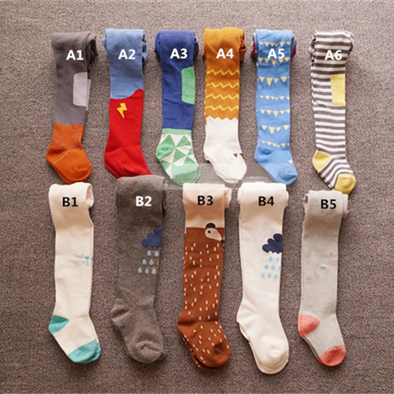 Cute Cartoon Jumpsuit Socks Baby Big PP Leggings Sock Newborn Outer Wear Pantyhose Stockings Pants Spring Autumn Cotton Trouser