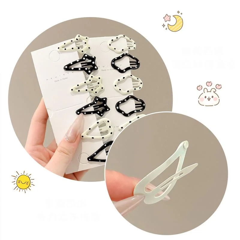 4/20 Stück Einfaches Polka-Dot-Stern-Haarspangen-Set für Frauen Koreanischer Stil Vielseitige Seitenspange Modische Mädchen-Haarklammer – Detail 4