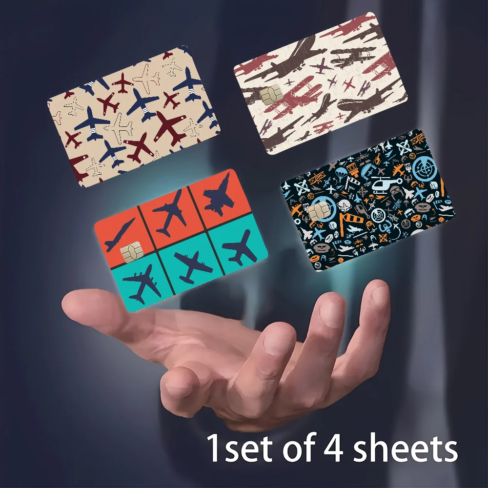 Luftfahrt Alphabet Flugzeug Cartoon Kreditkarte Haut Aufkleber Für Bank Karte Bus Metro Karte Aufkleber Wasserdicht Frauen Geschenk