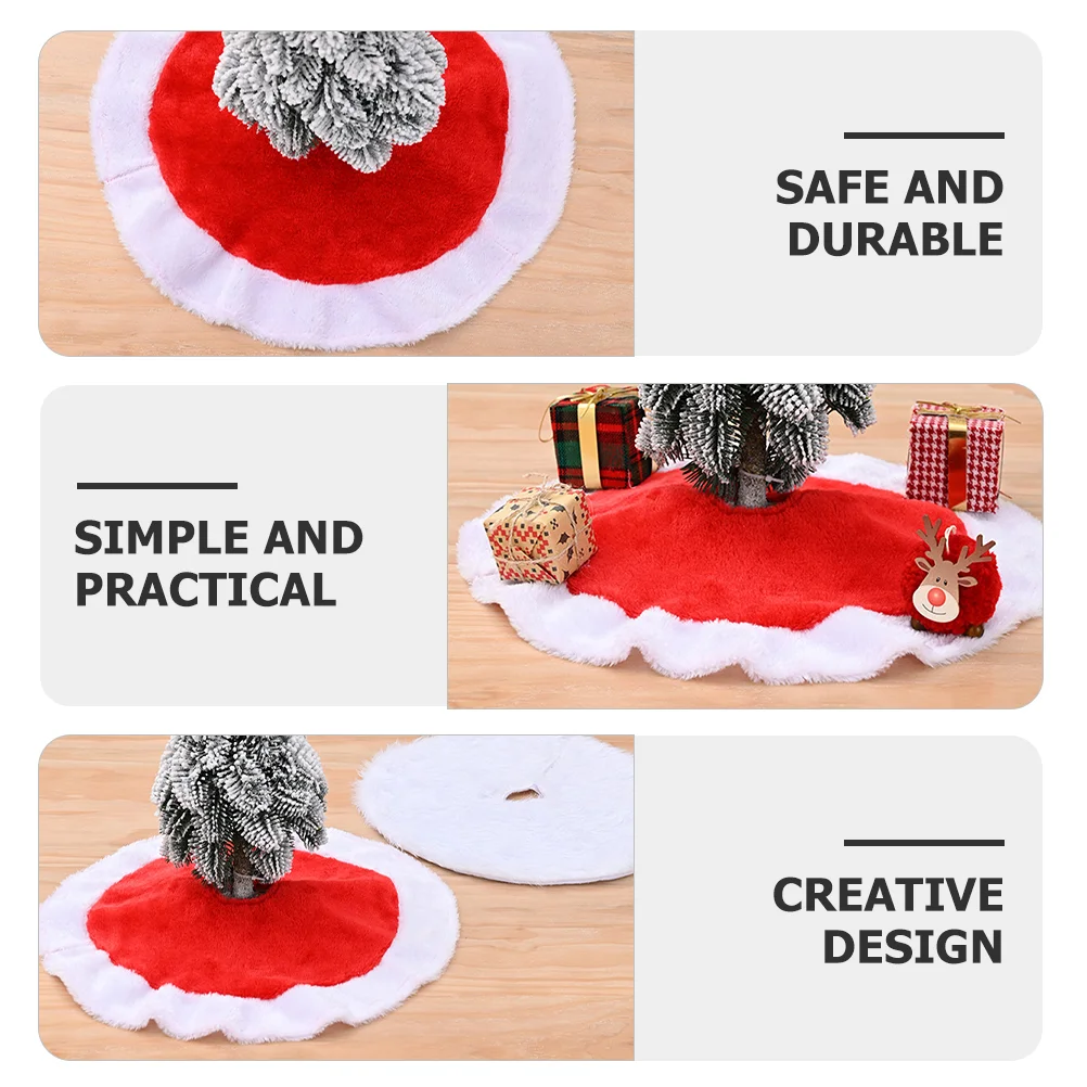 Carpet Mini Christmas Tree Round Rug Protector Fabric Holiday Mat Chic Decorations