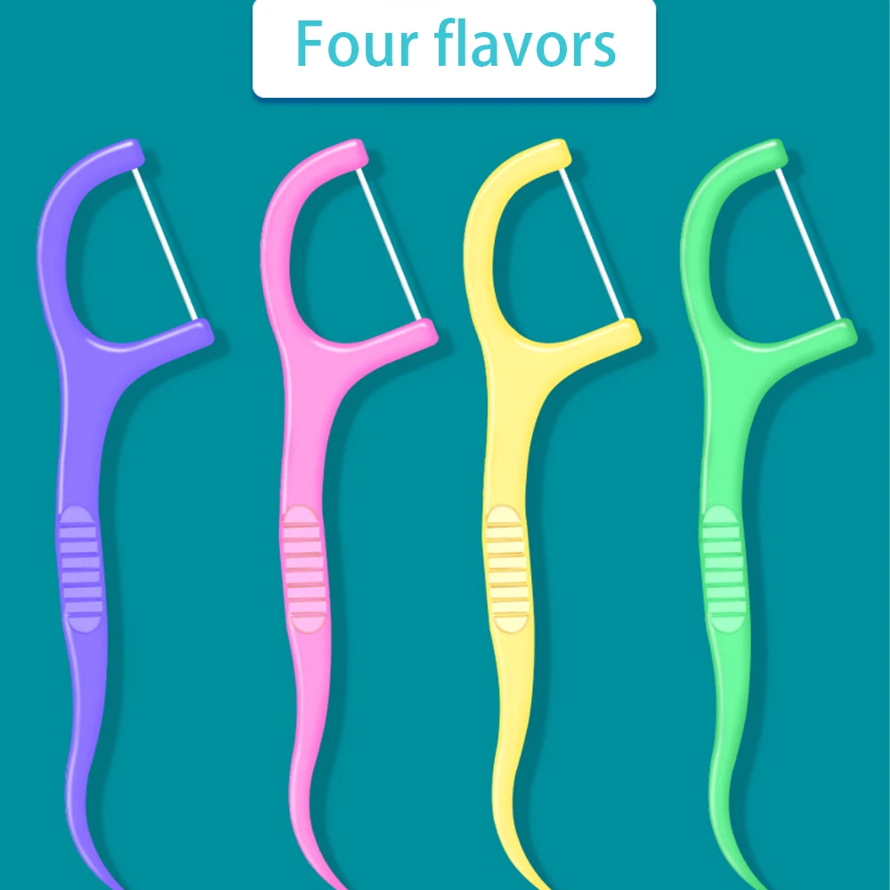 50pcs fruity flavor dental floss individually wrapped sticks mixed pack disposable toothpicks individually wrapped