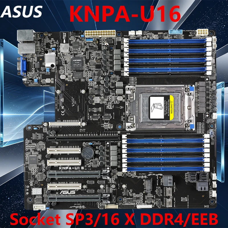 

Серверная материнская плата ASUS KNPA-U16 для процессоров AMD EPYC 7000 SP3 DDR4 2TB (EPYC 7601, 7551, 7401, 7351, 7251 EEB), 16 DIMM, M.2 NVMe, 6 PCIe, IPMI