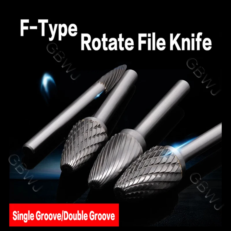 

Carbide Rotary File knife Tungsten Steel Grinding Head Single/Double Groove F Type Milling Cutter For Engraving/Grinding 3mm-16m