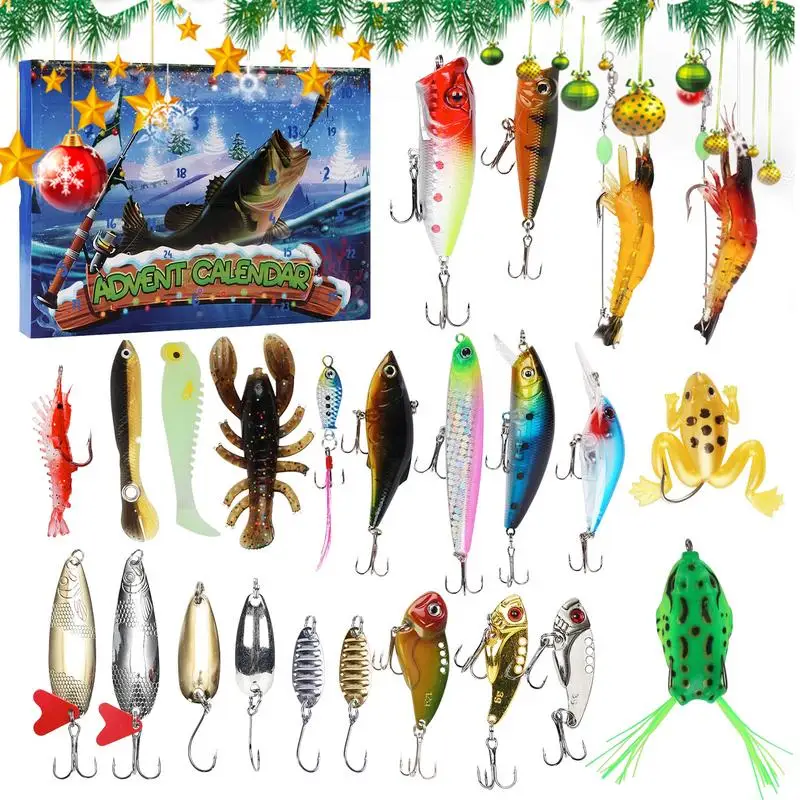 

2024 Fishing Tackle Advent Calendar 24 day Christmas Advent Calendar Fishing Tackle Box Creative Christmas Gifts Countdown