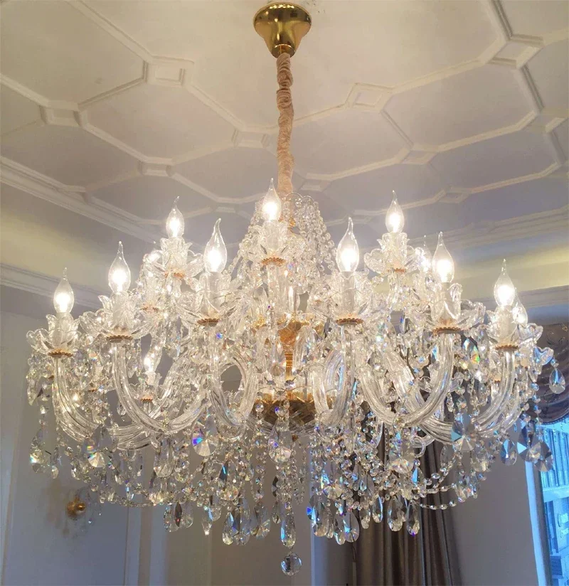 

Nordic luxury crystal chandelier lighting home decoration living room candle chandelier bedroom hotel villa ceiling chandelier