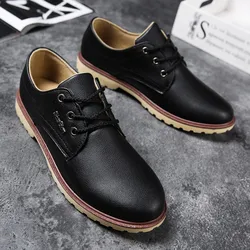 Men Dress Shoes Leather Man Oxford Shoes Lace Up Men Casual Moccasins Comfortable Fashion Office Footwear Loafers Male