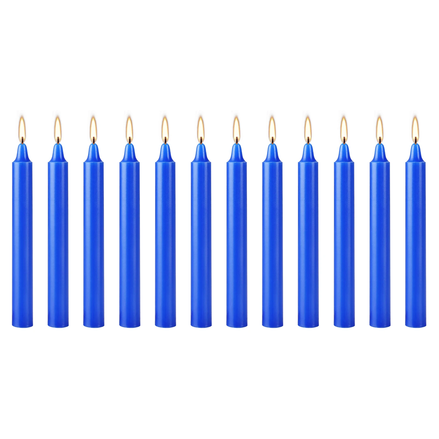12 Pcs 3.9*0.4Inch, Blue Small Stick Candles, No Smoke, Dinner Candles, Suitable for Various Places and Holidays