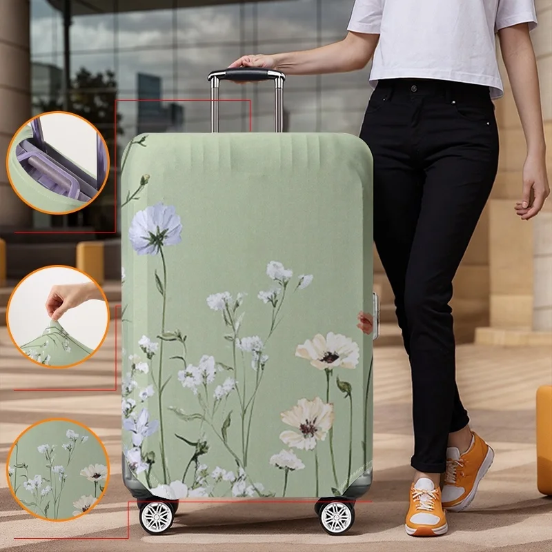 Halloween Mischievous Cat Three Brothers Pattern Luggage Protection Cover, Suitable for 18-32 Inch Luggage Covers, Luggage Handl