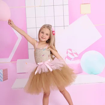 Flauschige Mädchen Süßigkeiten Donuts Tutu Kleid Baby ersten Geburtstag Karneval Party Tutu Kostüm für Fotoshooting geschichteten Prinzessin Ballkleid