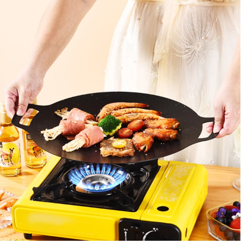 A Camping Hot Selling Barbecue Pan Barbecue Pan Barbecue Stove Card Oven Portable Outdoor Barbecue Pan BBQ Stove Solid Gift