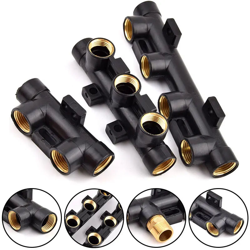 4 5 6 Way Water Tank Drain Splitter Female Thread Water Pipe Distributor Plastic Water Meter Diversion Valve Tap Control Switch