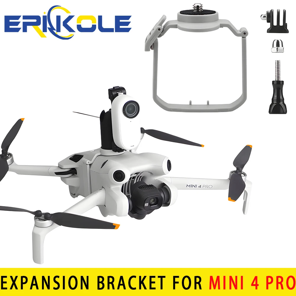 For MINI 4 Pro Top Expansion Adapter Bracket with 1/4 Screw Sports Camera Mount Holder Kit for DJI MINI 4 Pro Drone Accessories