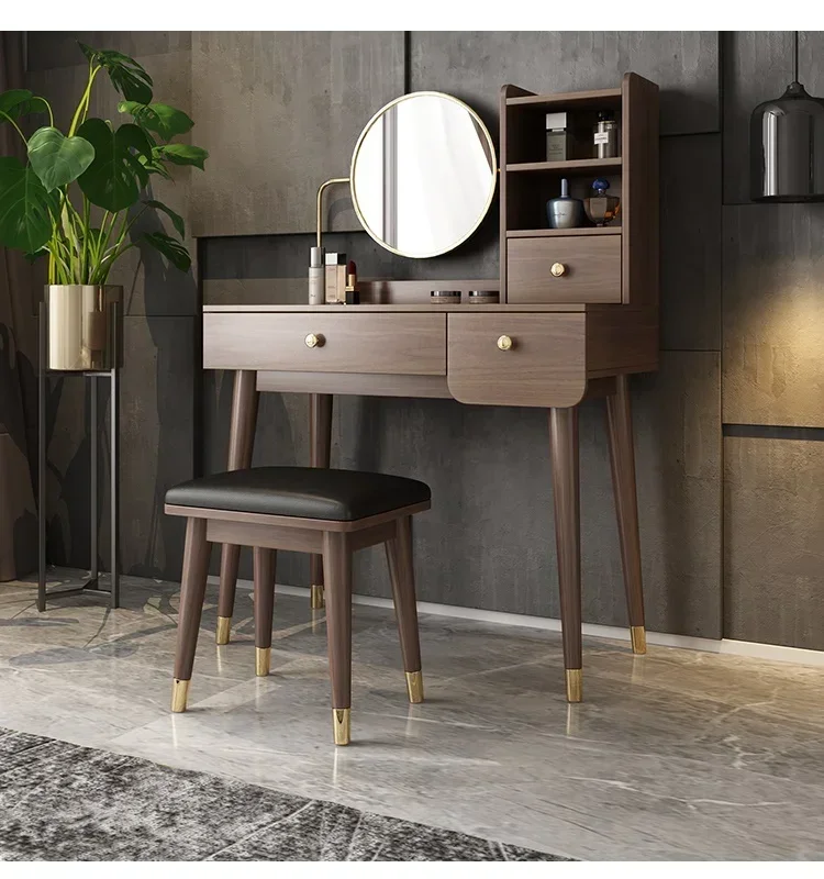 

Nordic simple net red ins style dresser storage cabinet integrated modern bedroom small family makeup storage table