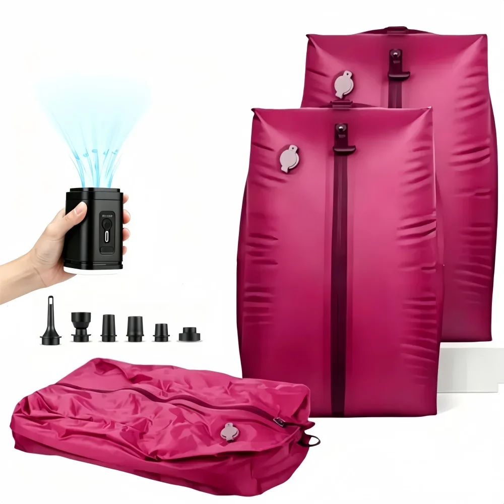 Sac de compression sous vide 17L avec pompe à air, sac de rangement réutilisable pour vêtements de voyage, sac de compression pour bagages