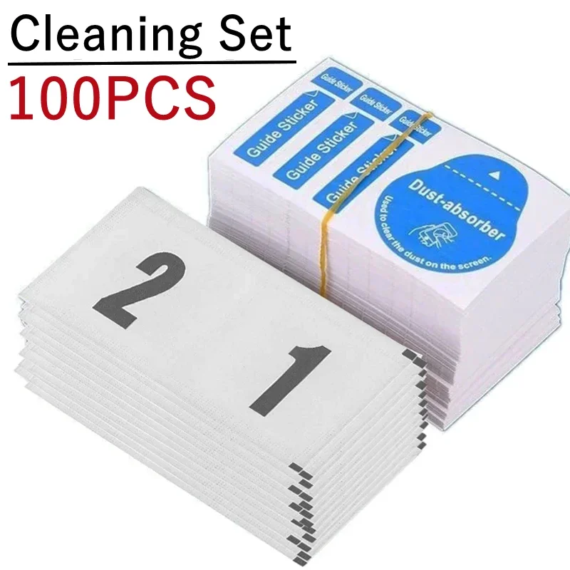 Mobile Phone Tablet Screen Dust Absorber De-dust Sticker for Camera Lens Screens Dust Removal Paper Dry Wet Cleaning Wipes Cloth