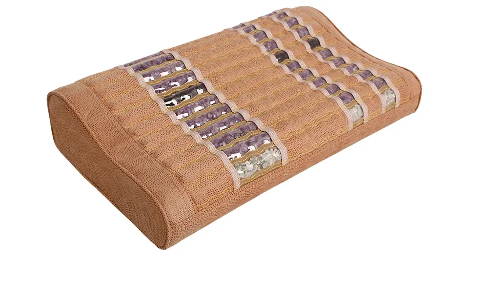 Tappetino per ametista a infrarossi lontani naturali Pietra tormalina di giada 19"L * 12"L * 4"H (morbido) Produttore Cuscino per massaggio al collo in memory foam