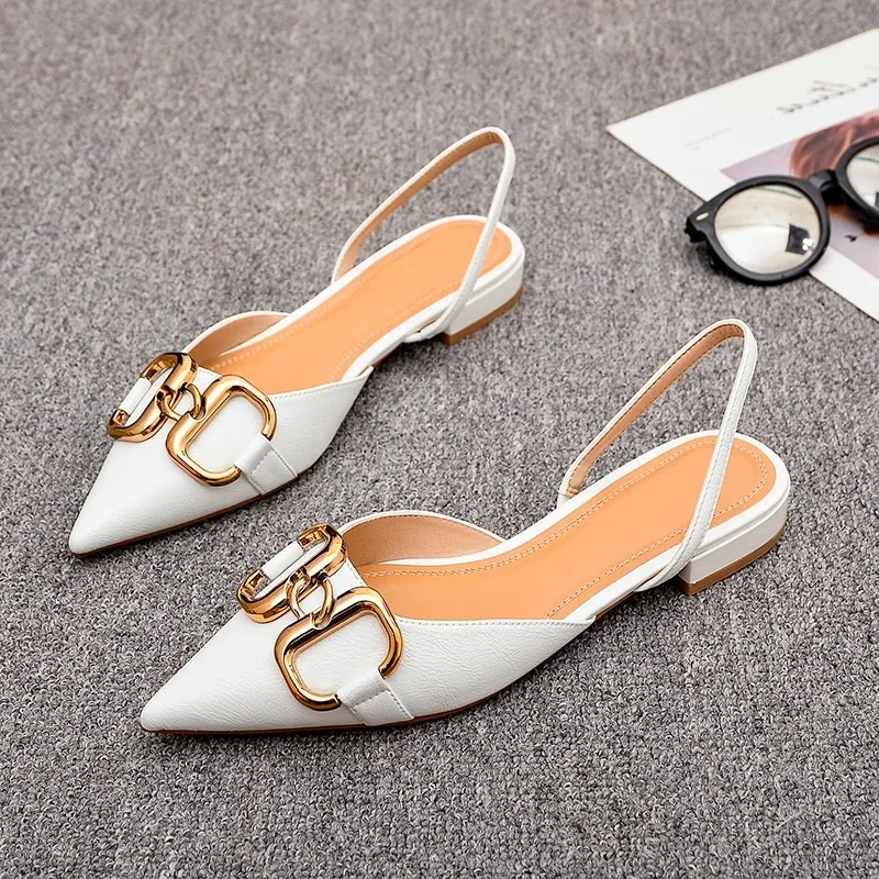 2024Women Summer New Fashion Chain Designer Simple Solid Color Square Heel Shoes PULeather Outdoor Shopping Office Women Sandals