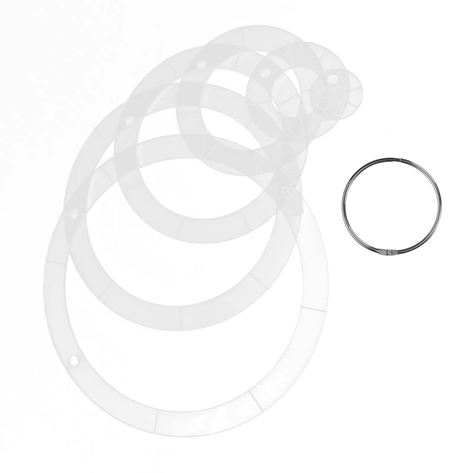 6Pcs Quilting Template Round Edge Clear Acrylic Sewing Patchwork Circle Rulers Accurate Quilt Cutting Tools for DIY Crafts view 2
