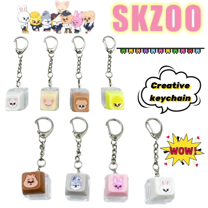 

SKZOO Stray Kids Quokka Dwaekki Foxi.ny Leebit: Креативный светящийся брелок-подвеска в виде клавиши, милый, оптом