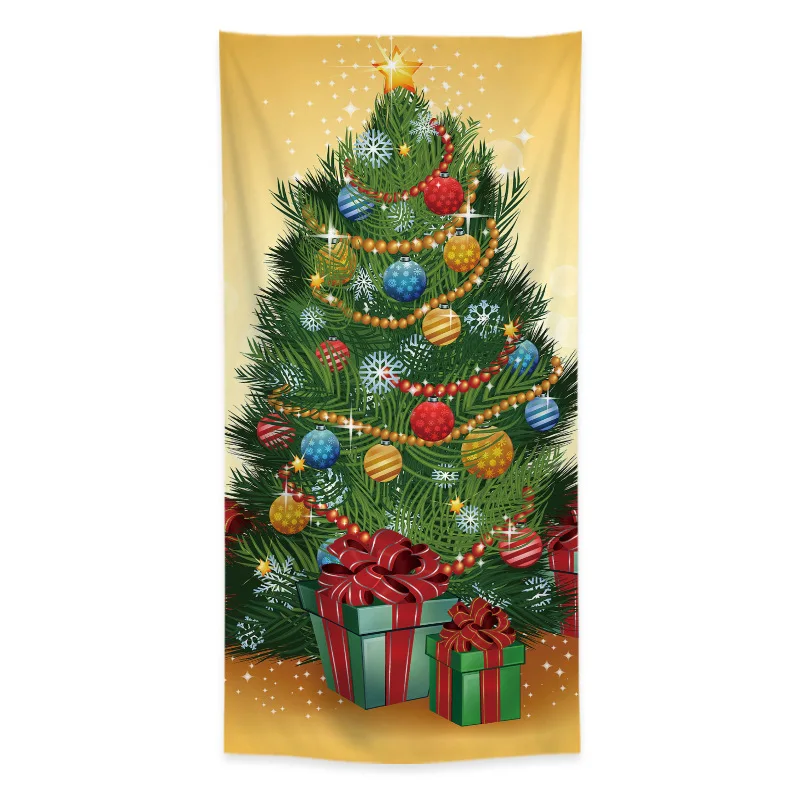 Christmas Front Door Decoration, Xmas Door Canopy Hanging, Door Cover Porch Sign Banner, Door Frame Tapestry Backdrop Fabric view 4