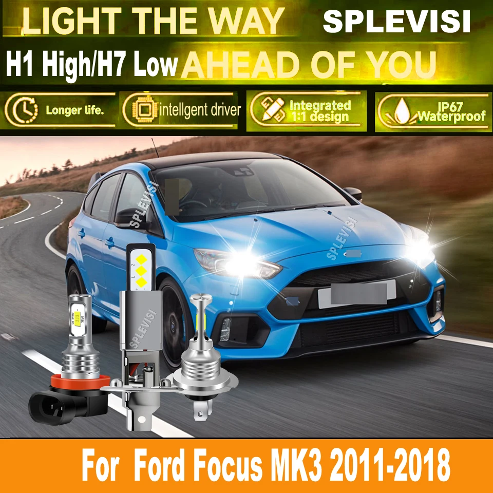 

448 477 H11 LED 6000K Headlight Fog Lamp - Upgrade your driving experience For Ford Focus MK3 2011 2012 2013 2014 2015 -2018