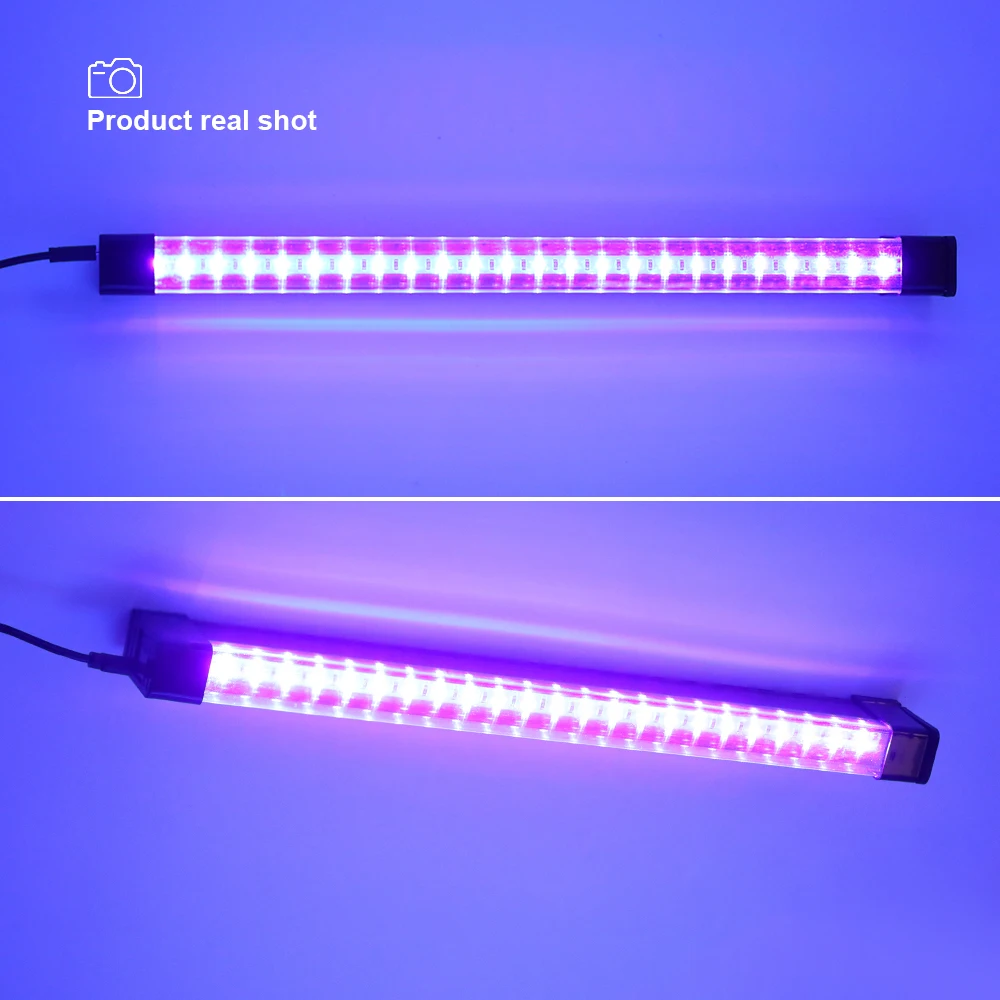 الأشعة فوق البنفسجية الضوء الأسود T8 المغناطيسي Blacklight بار USB T5 أنبوب الأشعة فوق البنفسجية المصباح الكهربي 39nm للكشف عن المال هالوين ديسكو ديكور حفلة #2