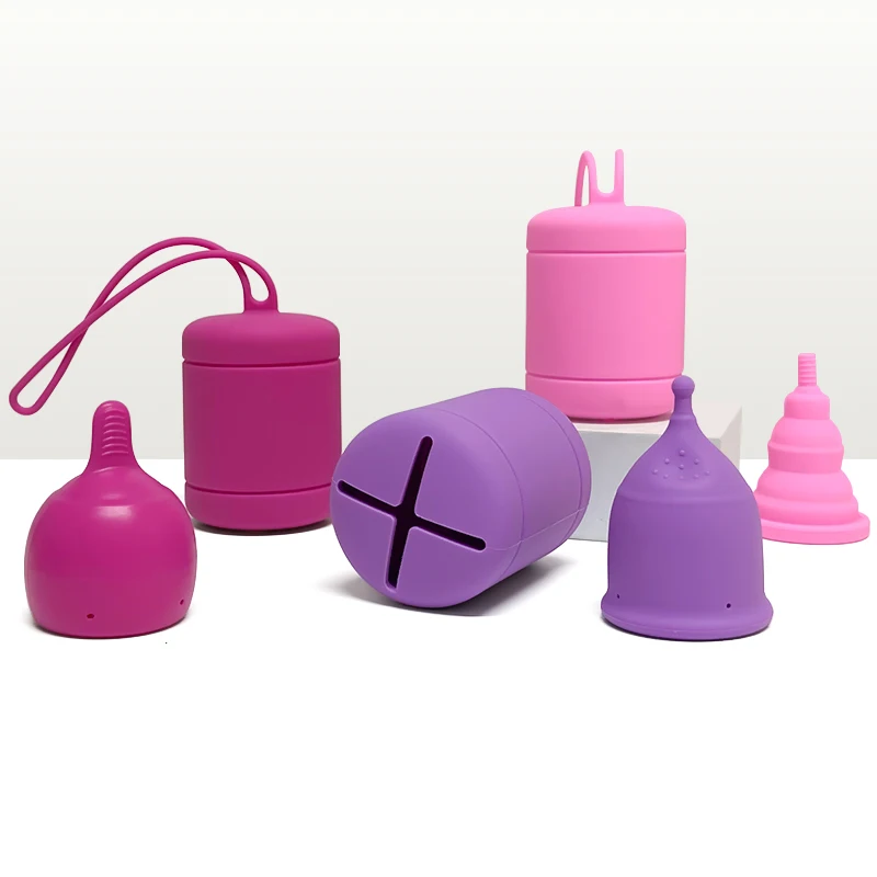 1Pcs Portable Menstrual Cup Medical Silicone Lady Women Menstrual Period Cup With Storage Case Feminine Hygiene Product