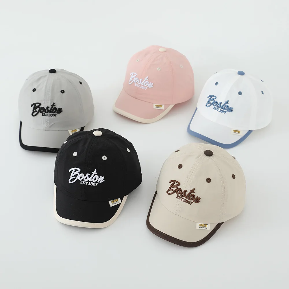 

Baby Letter Embroidery Hat Summer Cap Adjustable Visor Quick Drying Infants Softbrim Baseball Caps For Boys And Girls