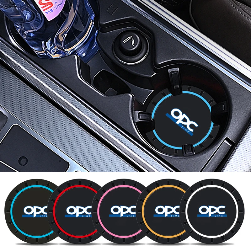 2pcs Car Water Coasters Silicone Anti-slip Mats Cup Holder Accessories For Opel OPC Corsa Zafira Meriva Grandland Antara Ampera