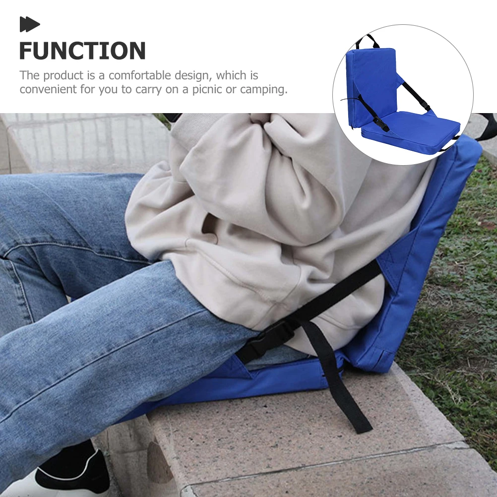 

Outdoor Chair Pad Blue Durable Lightweight Portable Garden Park Stadium Foldable Cushion Camping Fishing Beach Outdoor Furniture