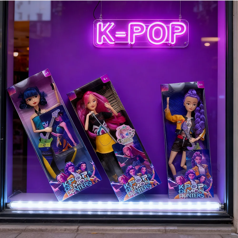 مجموعة مجسمات الفينيل Kpop Demon Hunters Rumi & Mira Zoi - دمى شخصيات الرسوم المتحركة مع قناع هدية لطيفة لعيد الميلاد وعيد الميلاد