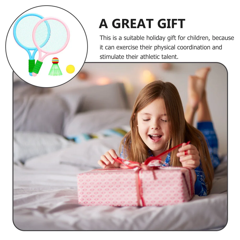 

1Set Kids Badminton Racket Set Durable PVC Eva Material Outdoor Sports Playthings for Physical Coordination Reaction Training