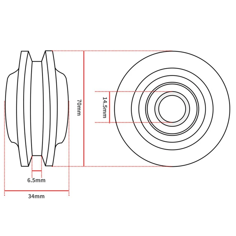 SEWS-Barn Door Hanging Rail Pulley Wheel Shift Door Hardware Rail Track Barn Door Hanging Wheel Accessories