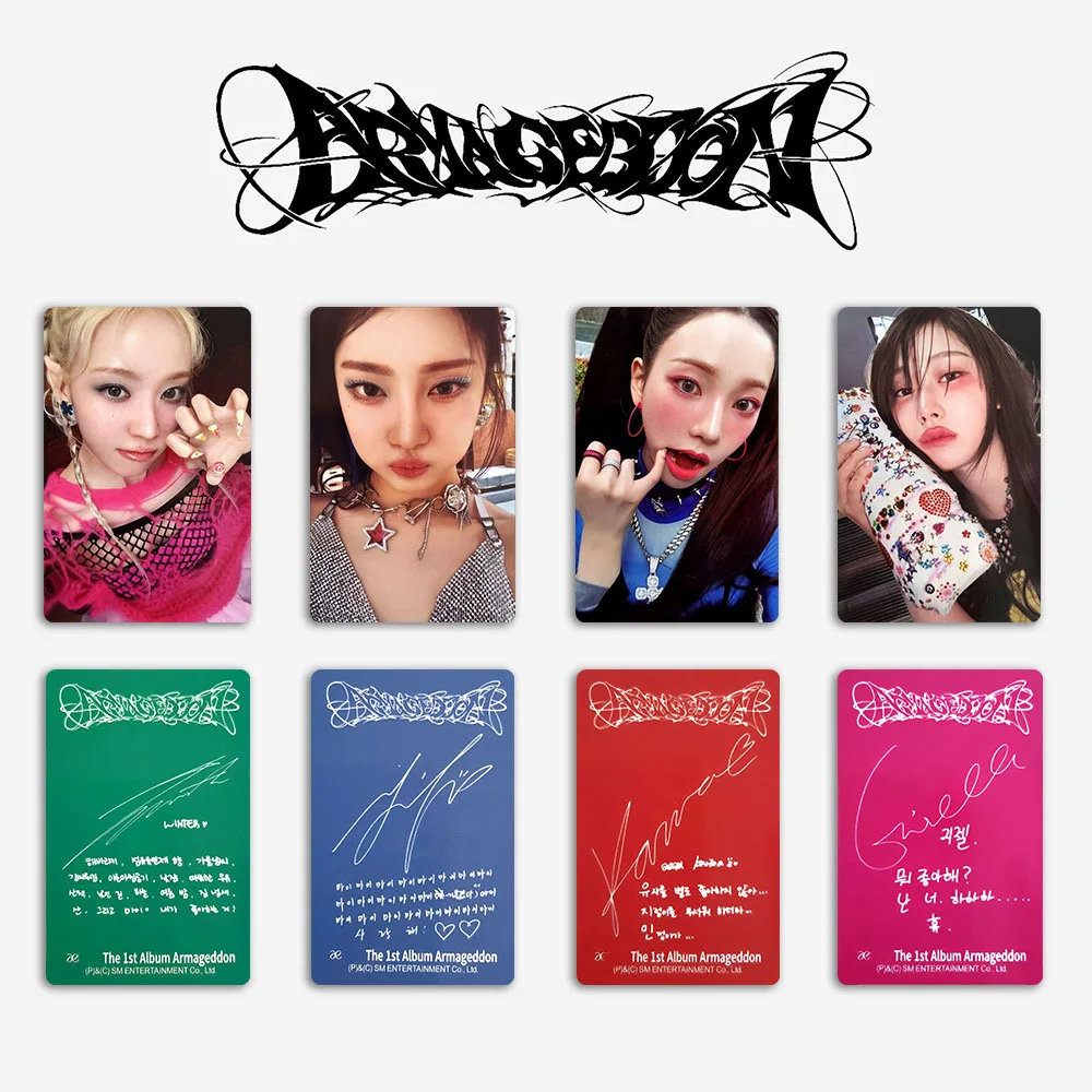 KPOP Armageddon Album Photocards Karina Winter NINGNING Giselle Personal Postcard Two-Sided Paper Card Fans Collection Lomo Card