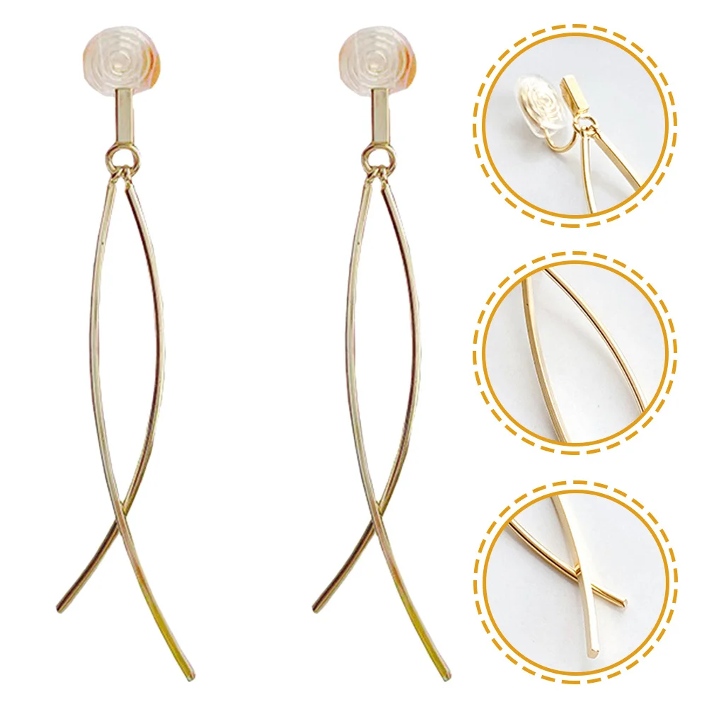 زوج واحد من الأقراط المتدلية على أصفاد الأذن غير المثقوبة، إكسسوار رائع للنساء في عيد الفصح وحفلات الزفاف #1