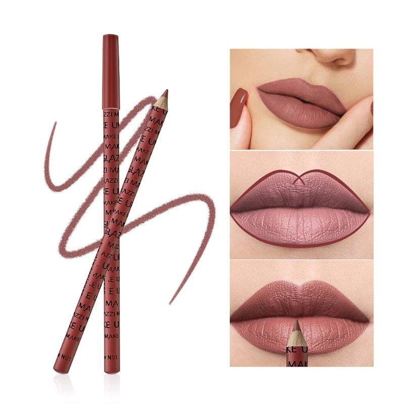 12 Colors Lipliner Pencil Set Lip Liner Velvet Matte Lipstick Pen Eye Makeup Eye Shadow Pen Long Lasting Eyebrow Pencil Comestic