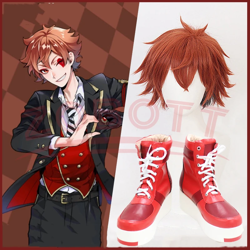 Twisted Cosplay Wonderland Riddle/Trey/Deuce/Cater/Ace Trappola Red White Shoes Cosplay Boots Halloween Cosplay Wig Shoes