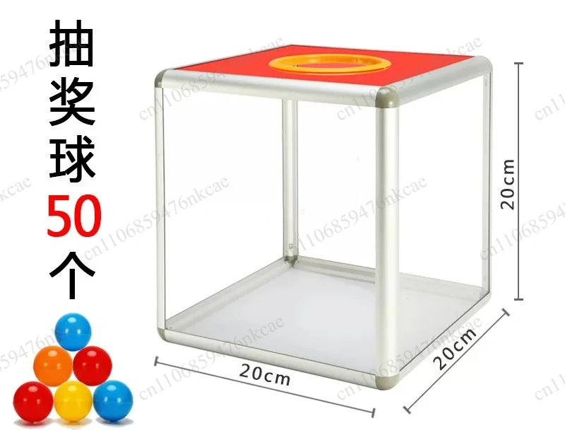 Lottery Lucky Box Donation Ballot Box Square Raffle Ball Game Box Transparent Ticket Holder Fundraising Cubic Storage Container