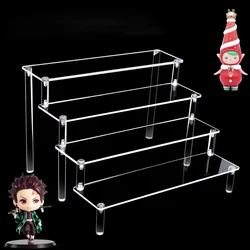 1-5 Tier Transparent Acrylic Display Shelf, Acrylic Column Ladder Storage Shelf For Cupcake, Perfume, Blind Box Toy Display