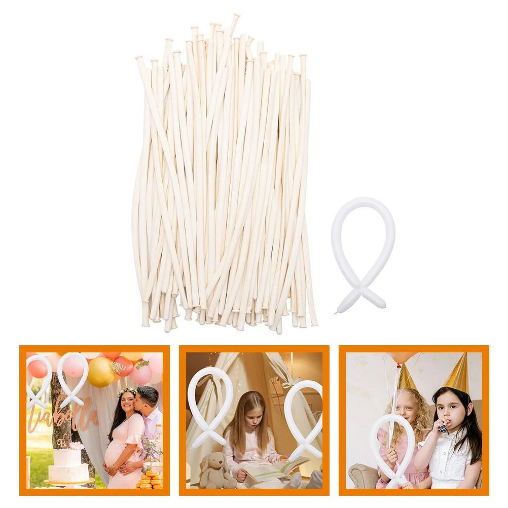 

50 Pcs Long Balloon Decoration Party Balloons Wooden Bar Decorative Twisting
