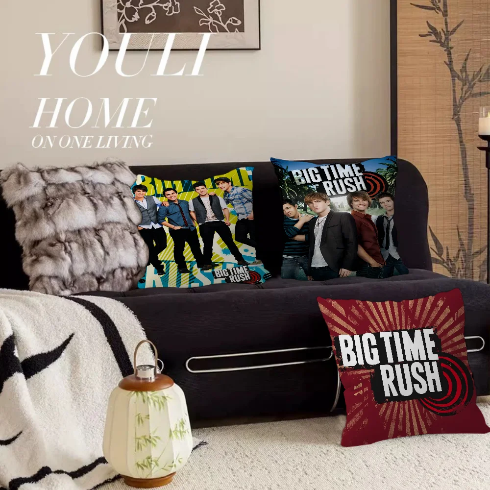 

B-big Time Rush Cushion Cover Inches Farmhouse Decor Home Throw Pillow Covers For Couch Decorations