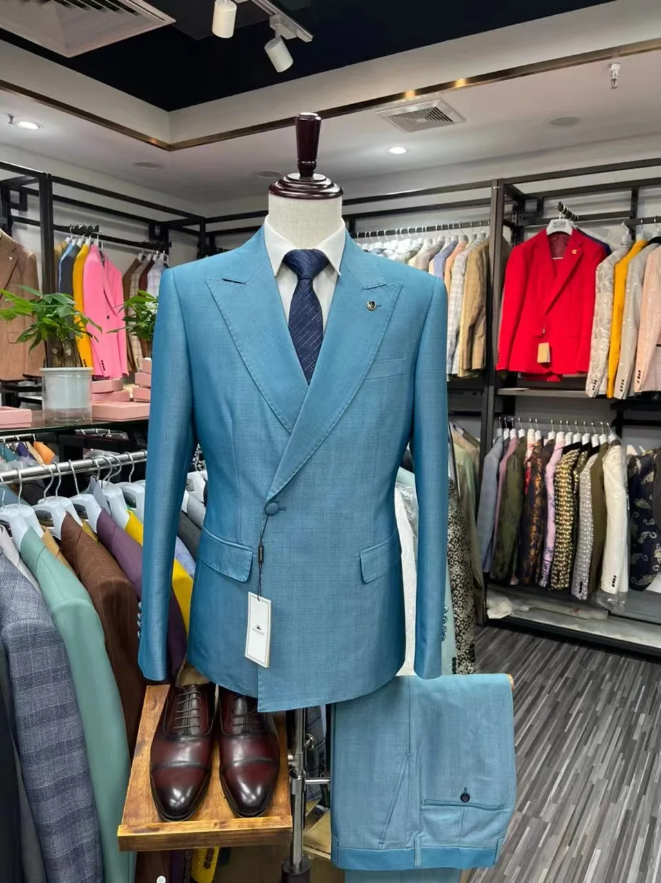 Costume formel deux pièces imbibé de Best Man pour hommes, costume de conférence de mariage, bouton droit