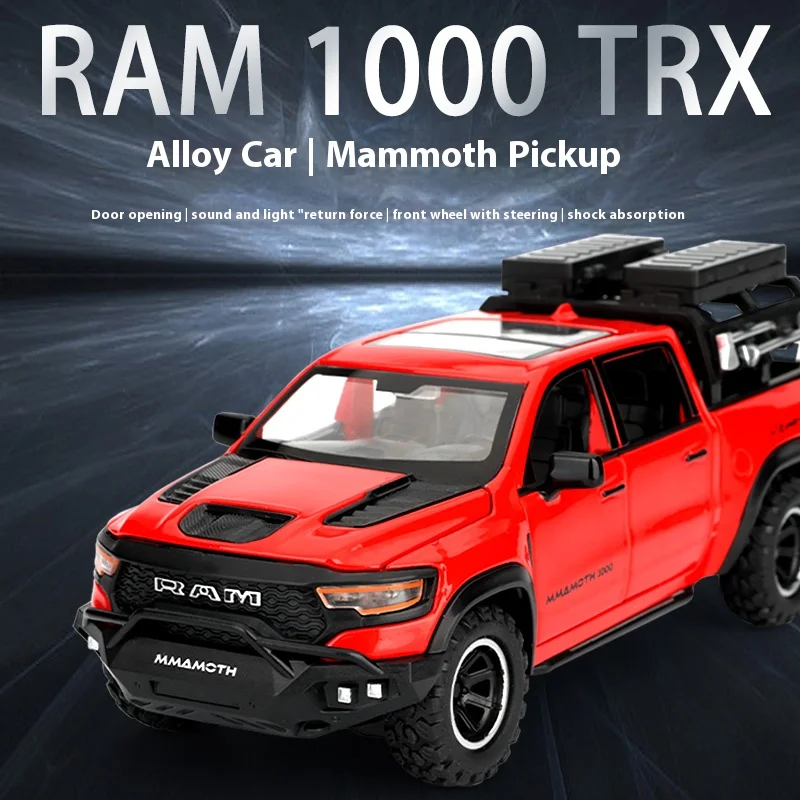 Diecast 1:32 Dodge RAM 1000 TRX Mammoth Pickup Alloy Model Car Toy