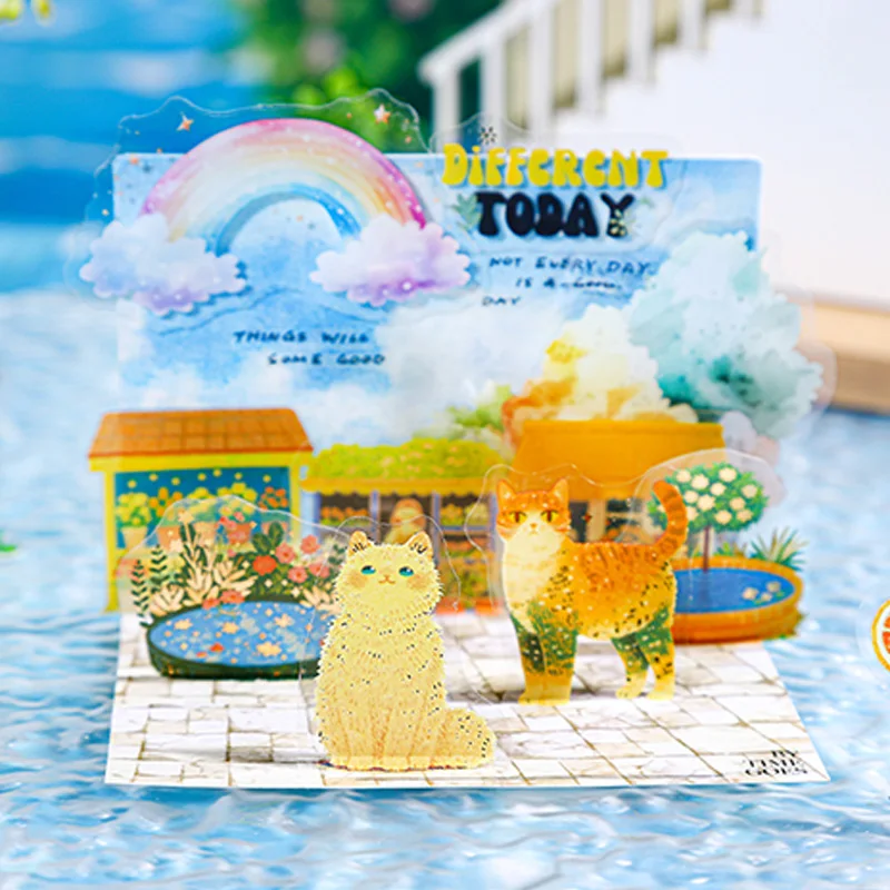 2Style 90Pcs/bag Holiday Live PET Stamping Stickers Pack DIY Handbook Material Phone Case Journal Decoration Stickers