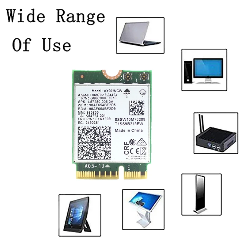 Accessoires d'antenne de carte WiFi pour Win10, adaptateur WiFi 6, 3000Mbps, Bluetooth 5.1