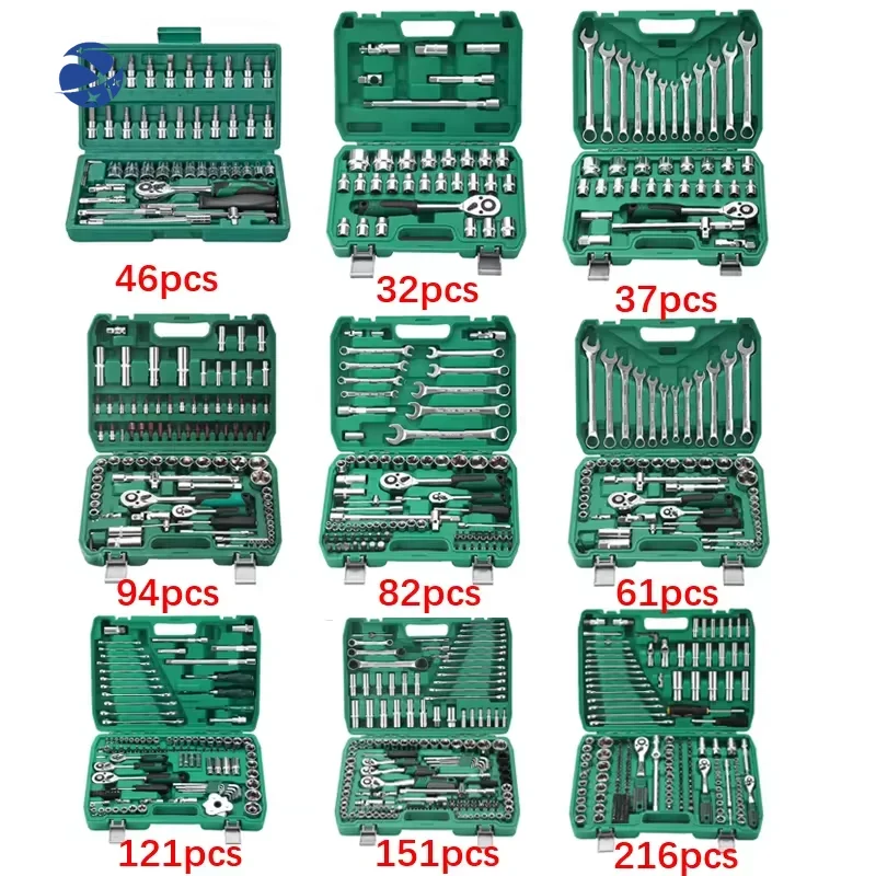 216PCS auto repair Vehicle Mechanic Tool Set Socket Wrench Set Hand Ratchet Socket Wrench Spanner Tool Kit Socket Wrench Set