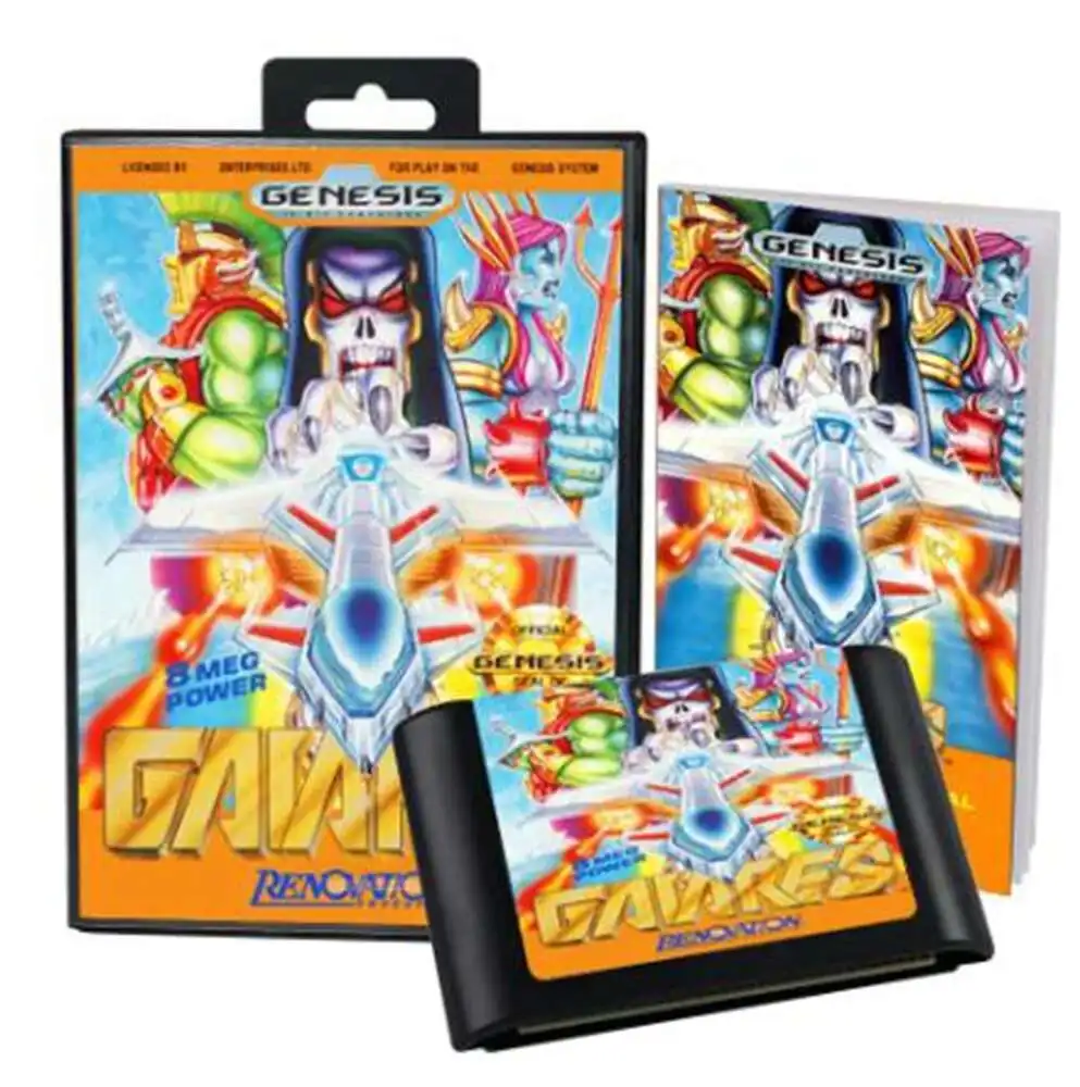 

Gaiares with Box and Manual for 16 Bit Sega MD Game Cartridge Megadrive Genesis System