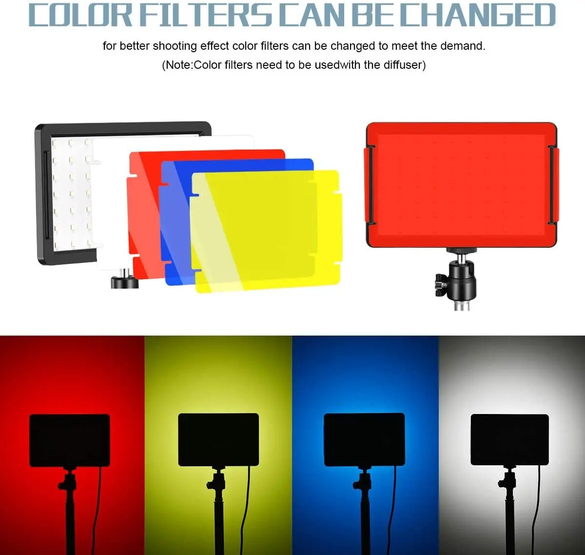 LED Photography Video Lighting Panel Kit USB Light With Mini Adjustable Tripod Stand RGB Color Filters For Photo Studio Shooting